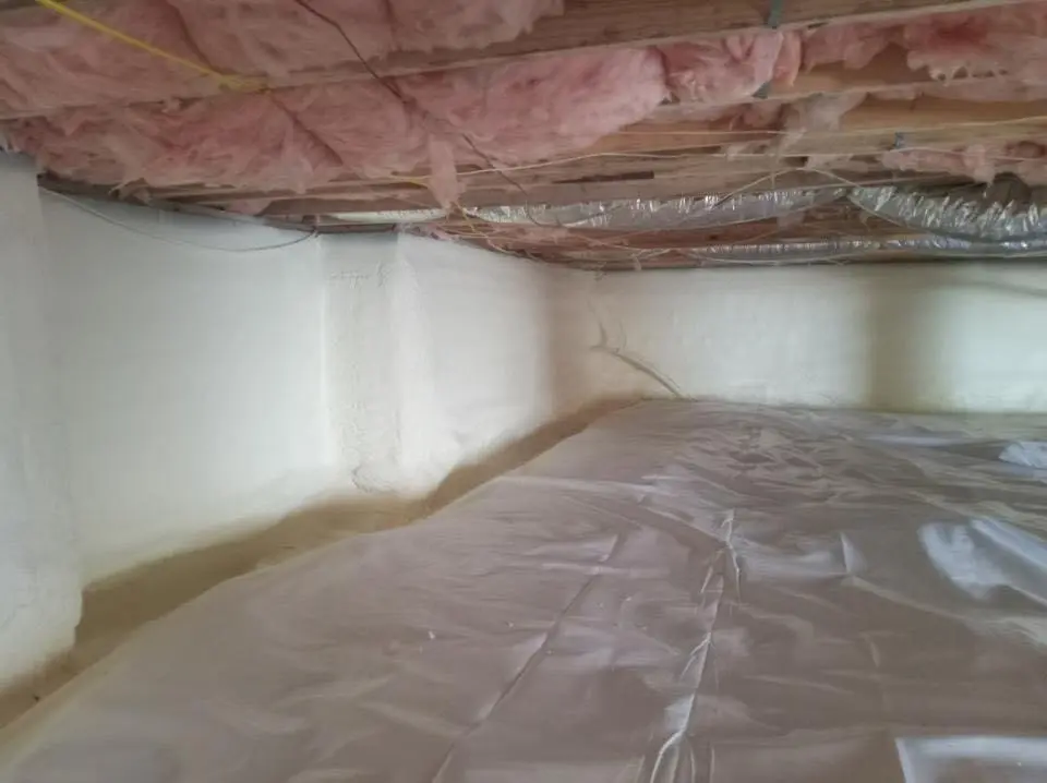 Crawl space encapsulation with closed-cell spray foam for Spray Foam Roofing Repair in Sharon